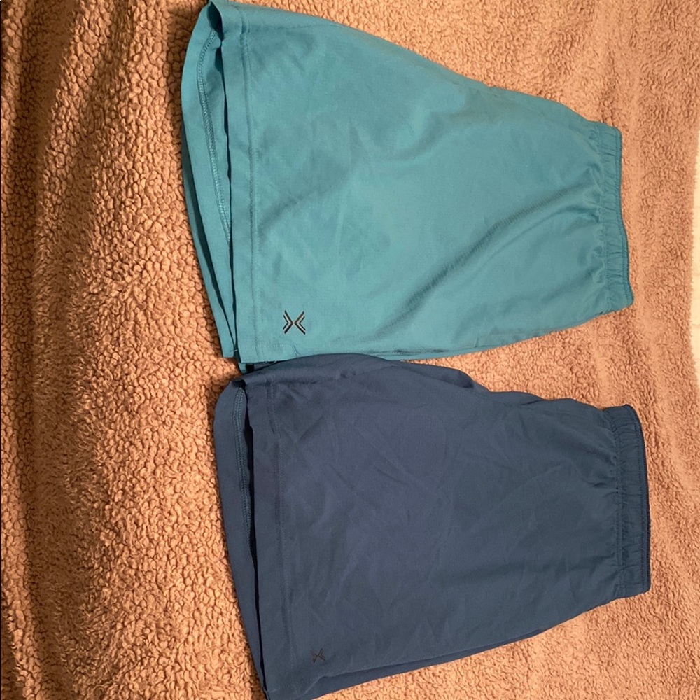 Xersion Men's Blue and Teal Shorts Large